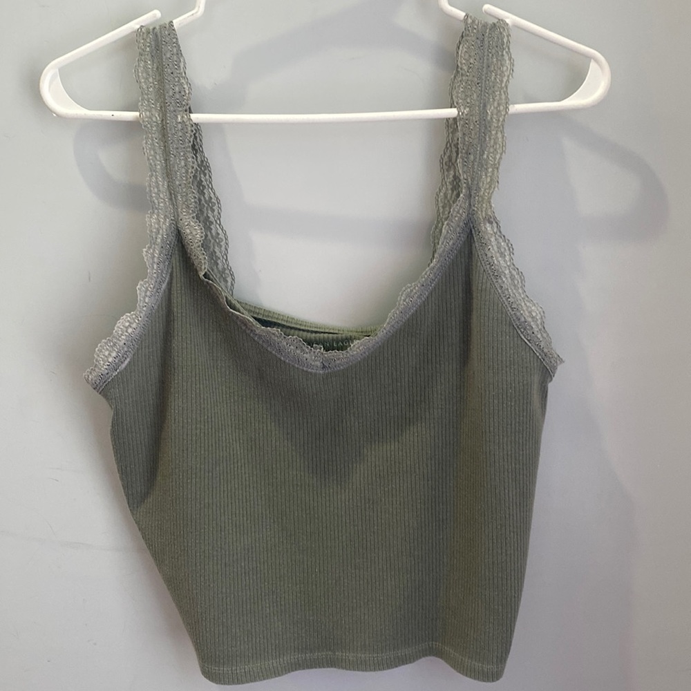 Sage Green Robbed Tank Top
